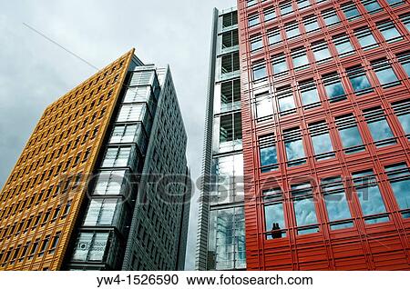 Stock Image - Central Saint Giles - new offices and apartments building in St Giles High Street, London, UK. Fotosearch