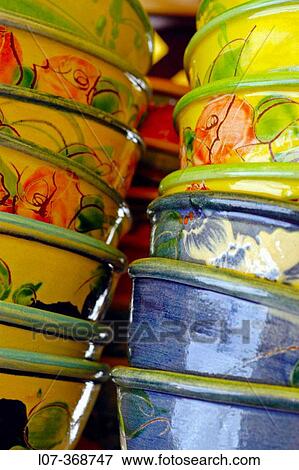 Ceramic bowls. Provence. France View Large Photo Image Stock Photo - Ceramic bowls. Provence. France. Fotosearch