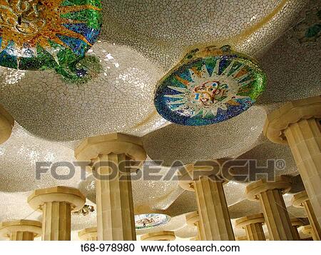 Ceramic vaults, Park G? ell by Gaudi, Barcelona, Catalonia, Spain View Large Photo Image Stock Image - Ceramic vaults, Park G? ell by Gaudi, Barcelona, Catalonia, Spain. Fotosearch
