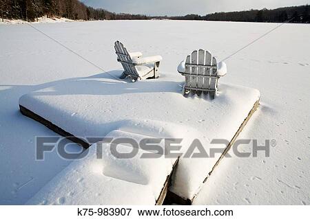 chairs in snow View Large Photo Image Stock Photo - chairs in snow. Fotosearch