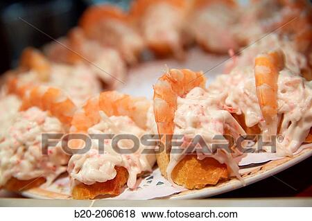 Chakta king crab with shrimp,? pintxos? at Bar Txondorra in ol town, Donostia (San Sebastian), Gipuzkoa, Basque Country, Spain View Large Photo Image Stock Photo - Chakta king crab with shrimp,? pintxos? at Bar Txondorra in ol town, Donostia (San Sebastian), Gipuzkoa, Basque Country, Spain. Fotosearch