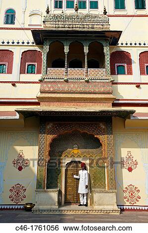 Stock Photograph - Chandra Mahal, Jaipur City Palace Complex, Jaipur, Rajasthan, India.. Fotosearch