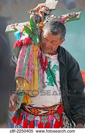 Stock Photography - Change of authorities in the Wixarica Community. San SebastiBn TeponahuaxtlBn, Jalisco. Mexico.. Fotosearch