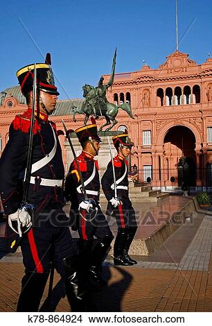 Changing guards ceremony at Casa Rosada the presidential palace on Plaza de Mayo Buenos Aires, Argentina View Large Photo Image Picture - Changing guards ceremony at Casa Rosada the presidential palace on Plaza de Mayo Buenos Aires, Argentina. Fotosearch