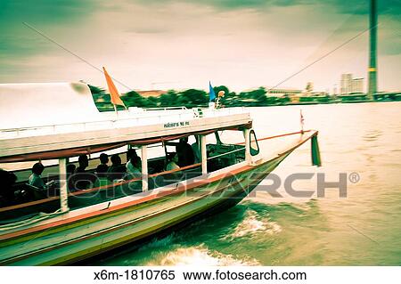 Chao Phraya Express Boat Chao Phraya river Bangkok Thailand View Large Photo Image Stock Photography - Chao Phraya Express Boat Chao Phraya river Bangkok Thailand. Fotosearch