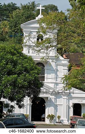 Stock Image - Chapel of St Sebastian b 1880, Fontainhas area of Panaji Goa, India.. Fotosearch