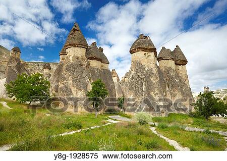 Stock Photography - Characteristic cappadotian stone formations near Zelve, Cappadocia also Capadocia, Kapadokya, Kappadokia, Turkey, Unesco. Fotosearch