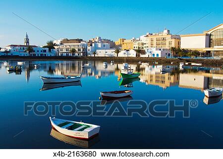 Stock Image - Charco de San Gines lake, Arrefice, Lanzarote, Canary Islands, Spain, Europe.. Fotosearch