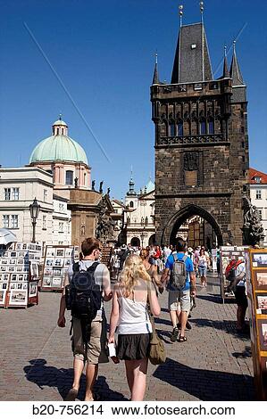 Picture - Charles Bridge, Prague, Czech Republic. Fotosearch