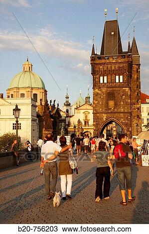 Stock Image - Charles Bridge, Prague, Czech Republic. Fotosearch