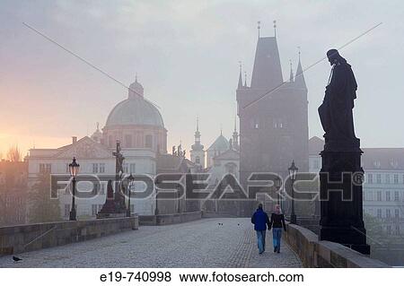 Charles Bridge, Prague, Czech Republic View Large Photo Image Stock Photo - Charles Bridge, Prague, Czech Republic. Fotosearch
