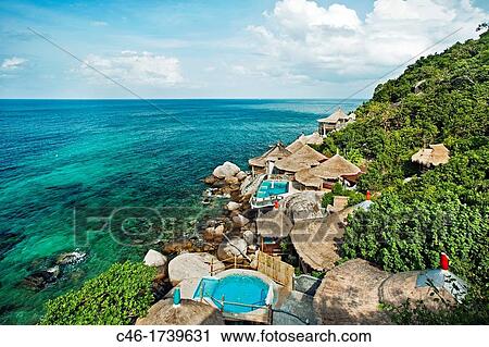 Charm Churee Villa Hotel, Jansom Bay, Ko Tao Island, Thailand, Asia View Large Photo Image Stock Image - Charm Churee Villa Hotel, Jansom Bay, Ko Tao Island, Thailand, Asia. Fotosearch