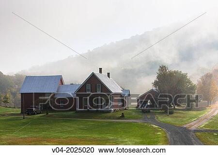 Charming farm house in the morning mist, Bridgewater Corners, Vermont, USA View Large Photo Image Stock Image - Charming farm house in the morning mist, Bridgewater Corners, Vermont, USA. Fotosearch