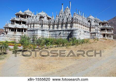Stock Image - Chaumuha mandir jain temple 1439, Ranakpur, India. Fotosearch