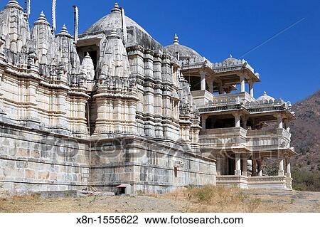 Stock Image - Chaumuha mandir jain temple 1439, Ranakpur, India. Fotosearch