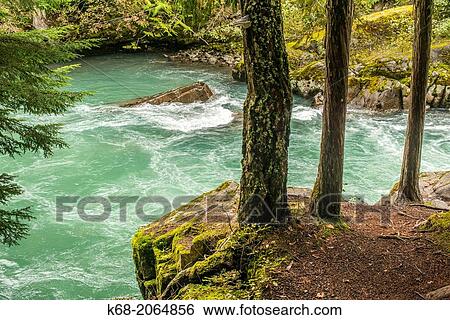 Stock Photograph - Cheakamus River, near Whistler, BC, Canada.. Fotosearch