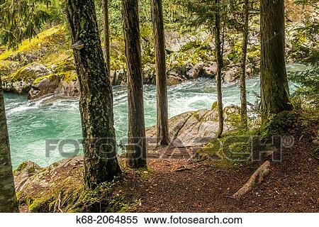 Stock Photography - Cheakamus River, near Whistler, BC, Canada.. Fotosearch