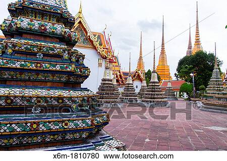 Stock Image - Chedi Wat Pho temple Bangkok, Thailand. Fotosearch