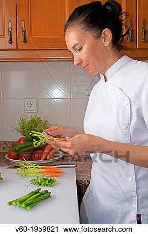 Chef in Kitchen View Large Photo Image Stock Image - Chef in Kitchen. Fotosearch