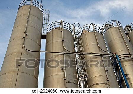 Stock Image - chemical industrial facility, Baix Llobregat, Catalonia, Spain. Fotosearch