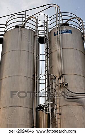 Stock Photography - chemical industrial facility, Baix Llobregat, Catalonia, Spain. Fotosearch