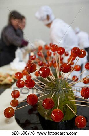 Stock Photo - Cherry tomatoes, preparing canapes, Divinus Catering, San Sebastian, Donostia, Gipuzkoa, Basque Country. Fotosearch