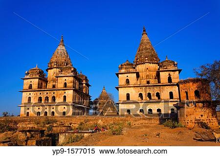 Chhatris, Orchha, Madhya Pradesh, India View Large Photo Image Stock Photography - Chhatris, Orchha, Madhya Pradesh, India. Fotosearch