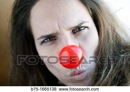 chica joven, mujer joven, nariz de payaso, color rojo, rostro, cara, primer plano, femenino, femenina, rubia, preocupaci? n, boca fruncida, young girl, young woman, clown nose, red, face, face, foreground, women, women, blonde, Concern, wrinkled mouth, View Large Photo Image Stock Photo - chica joven, mujer joven, nariz de payaso, color rojo, rostro, cara, primer plano, femenino, femenina, rubia, preocupaci? n, boca fruncida, young girl, young woman, clown nose, red, face, face, foreground, women, women, blonde, Concern, wrinkled mouth,. Fotosearch