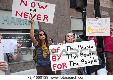 Stock Photo - Chicago, Illinois -? Occupy Chicago? members protest economic inequality in Chicago's financial district They are part of the? Occupy Wall Street? movement that started in New York. Fotosearch