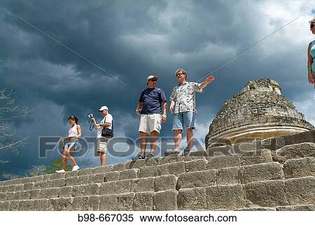 Chichen Itza, Mayan Ruins, the Observatory. Mexico View Large Photo Image Stock Photography - Chichen Itza, Mayan Ruins, the Observatory. Mexico. Fotosearch