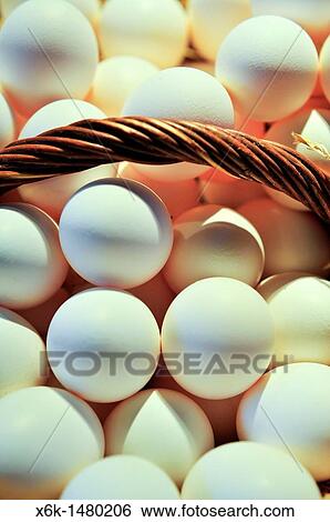 Stock Photograph - Chicken eggs in La Boqueria market, Barcelona, Catalonia, Spain. Fotosearch