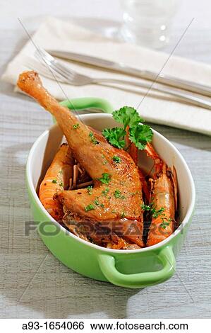 Chicken with Dublin bay prawns View Large Photo Image Stock Photograph - Chicken with Dublin bay prawns. Fotosearch