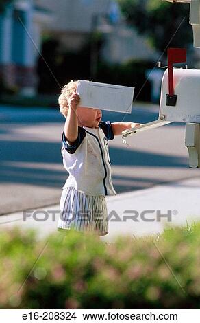 Child getting mail View Large Photo Image Picture - Child getting mail. Fotosearch