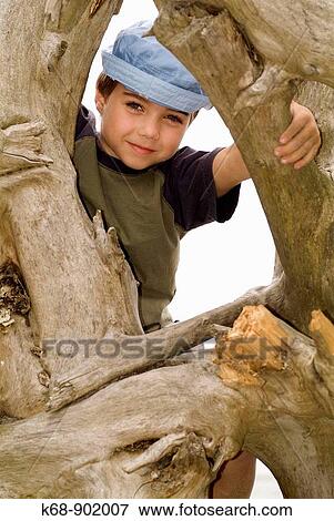 child playing in tree branches View Large Photo Image Stock Photo - child playing in tree branches. Fotosearch