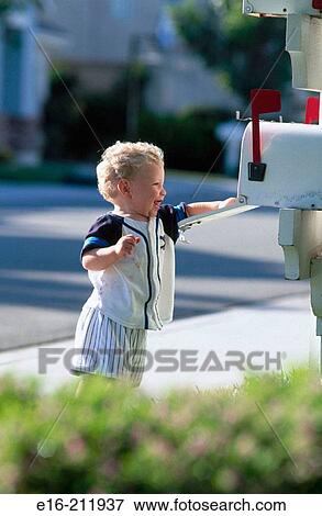 Child sending mail View Large Photo Image Stock Photo - Child sending mail. Fotosearch