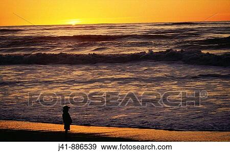 Child watching sunset from beach Punakaiki South Island New Zealand View Large Photo Image Stock Photo - Child watching sunset from beach Punakaiki South Island New Zealand. Fotosearch