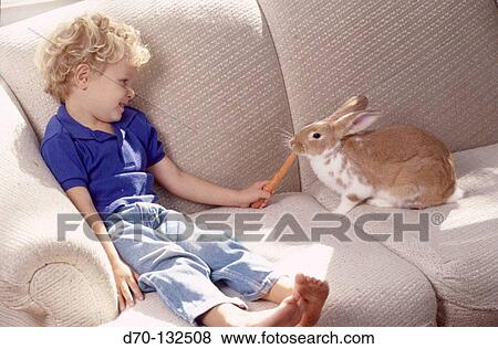 Child with rabbit View Large Photo Image Stock Photo - Child with rabbit. Fotosearch