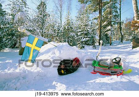 Children, 9 and 14, building a snow cave. Stockholm, Sweden View Large Photo Image Stock Photography - Children, 9 and 14, building a snow cave. Stockholm, Sweden. Fotosearch