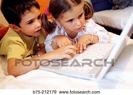 Children and laptop computer View Large Photo Image Stock Photo - Children and laptop computer. Fotosearch