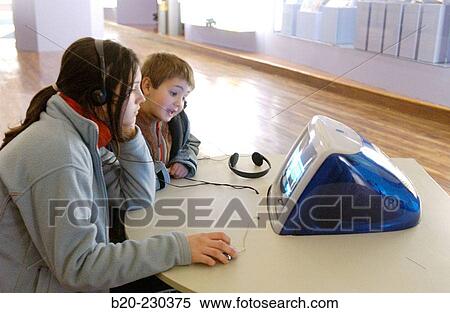 Stock Photography - Children at exhibition about the Franciscan order history at Arantzazu. Guipzcoa. Spain. Fotosearch