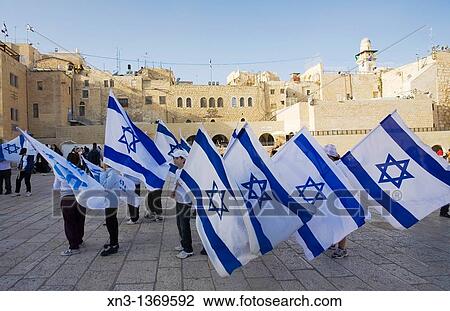 Children carrying the flag of Israel, Western Wall Plaza, Wailing Wall, Jerusalem, Israel, Middle East. View Large Photo Image Stock Image - Children carrying the flag of Israel, Western Wall Plaza, Wailing Wall, Jerusalem, Israel, Middle East.. Fotosearch