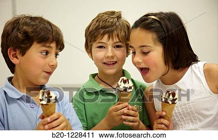 Children eating ice-cream cones, tasting session in sensory lab, AZTI-Tecnalia Marine and Food Research Center, Derio, Bizkaia, Euskadi, Spain View Large Photo Image Stock Image - Children eating ice-cream cones, tasting session in sensory lab, AZTI-Tecnalia Marine and Food Research Center, Derio, Bizkaia, Euskadi, Spain. Fotosearch
