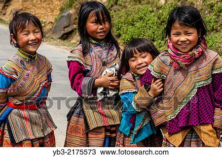 Children From The Flower Hmong Hill Tribe, Bac Ha, Lao Cai Province, Vietnam. View Large Photo Image Stock Image - Children From The Flower Hmong Hill Tribe, Bac Ha, Lao Cai Province, Vietnam.. Fotosearch
