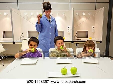 Children in apple tasting session tutored by a sensory analysis specialist, AZTI-Tecnalia Marine and Food Research Center, Derio, Bizkaia, Euskadi, Spain View Large Photo Image Stock Photo - Children in apple tasting session tutored by a sensory analysis specialist, AZTI-Tecnalia Marine and Food Research Center, Derio, Bizkaia, Euskadi, Spain. Fotosearch
