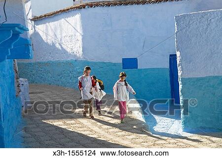 children in the medina of Chefchaouen, Rif region, Morocco, North Africa View Large Photo Image Picture - children in the medina of Chefchaouen, Rif region, Morocco, North Africa. Fotosearch