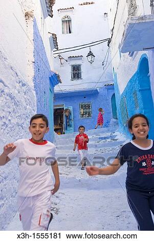 children in the medina of Chefchaouen, Rif region, Morocco, North Africa View Large Photo Image Stock Image - children in the medina of Chefchaouen, Rif region, Morocco, North Africa. Fotosearch