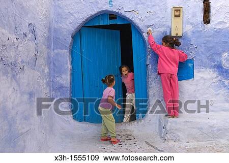 children in the medina of Chefchaouen, Rif region, Morocco, North Africa View Large Photo Image Stock Photo - children in the medina of Chefchaouen, Rif region, Morocco, North Africa. Fotosearch