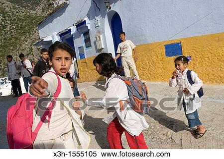 children in the medina of Chefchaouen, Rif region, Morocco, North Africa View Large Photo Image Stock Photography - children in the medina of Chefchaouen, Rif region, Morocco, North Africa. Fotosearch