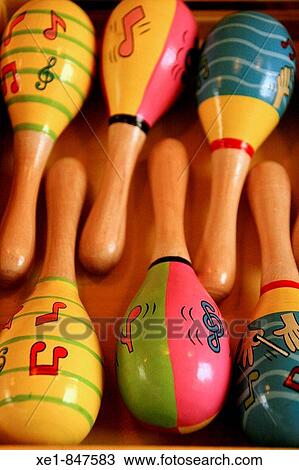 Stock Image - Children maracas. Fira de la Candelera, Molins de Rei, Barcelona province, Catalonia, Spain. Fotosearch
