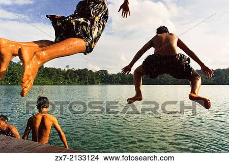 Children playing in Boeng Yeak Lom Lake. Ratanakiri. Yak Lom Lake is Banlung's number-one attraction. View Large Photo Image Picture - Children playing in Boeng Yeak Lom Lake. Ratanakiri. Yak Lom Lake is Banlung's number-one attraction.. Fotosearch